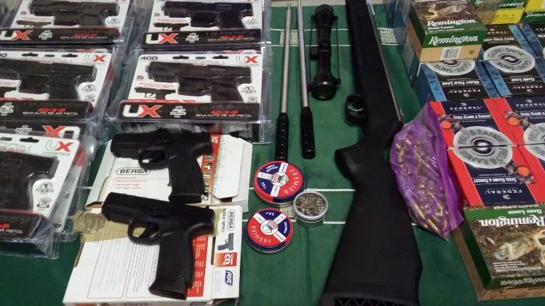 Aduanas incauta cargamento de 18 pistolas, un rifle y 55 cajas de cartuchos