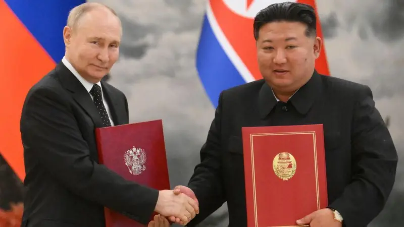 El pacto firmado entre Rusia y Corea del Norte por el que se comprometen a protegerse mutuamente en caso de agresión