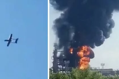 Ataque masivo con drones causa incendio en la mayor refinería de crudo del sur de Rusia